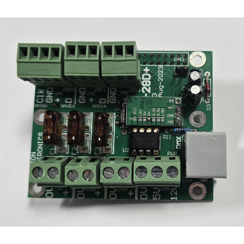 Hanson RPi-P28D+ Raspberry Pi Pixel Hat | Pixel Controllers Hanson RPi-P28D+ Raspberry Pi Pixel Hat | Pixel Controllers