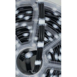 18awg Seeds | Black | 25mm spacing | 50ct with Pigtails | 12v | Seed Pixels