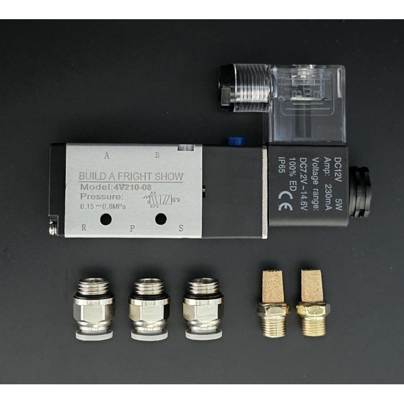 5-Way Solenoid Valve (8mm connectors) | Pneumatic & Animatronic Parts