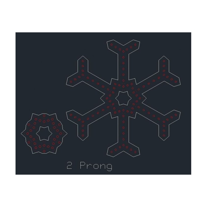 ChromaFlakes 36inch 2 Prong (96 nodes) | Snowflakes ChromaFlakes 36inch 2 Prong (96 nodes) | Snowflakes