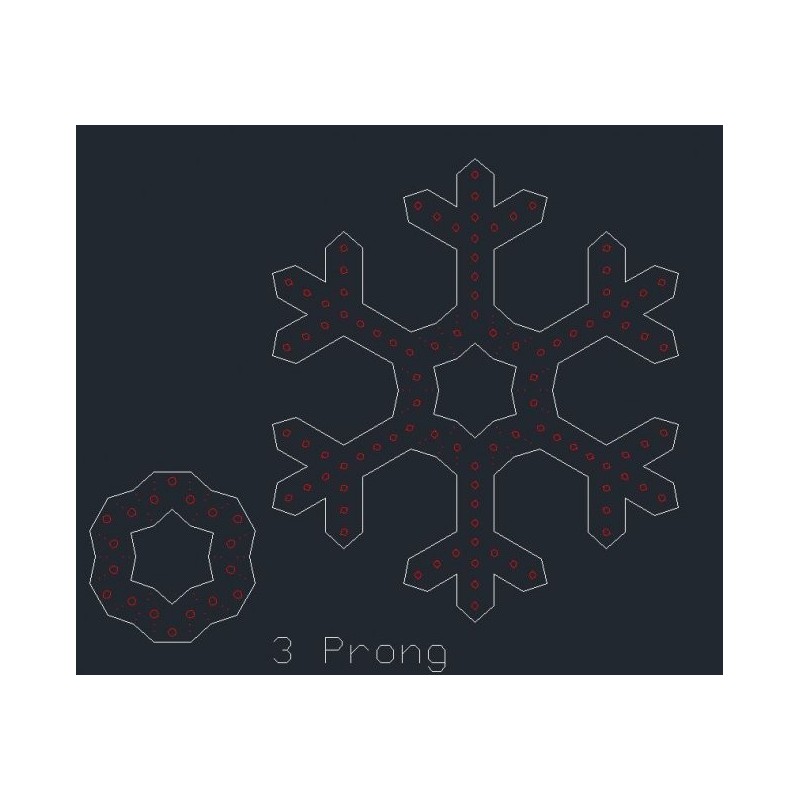 ChromaFlakes 36inch 3 Prong (96 nodes) | Snowflakes ChromaFlakes 36inch 3 Prong (96 nodes) | Snowflakes