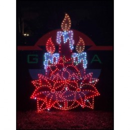 Poinsettia - Candle Cluster with 3 candles - White | Gilbert Engineering Props